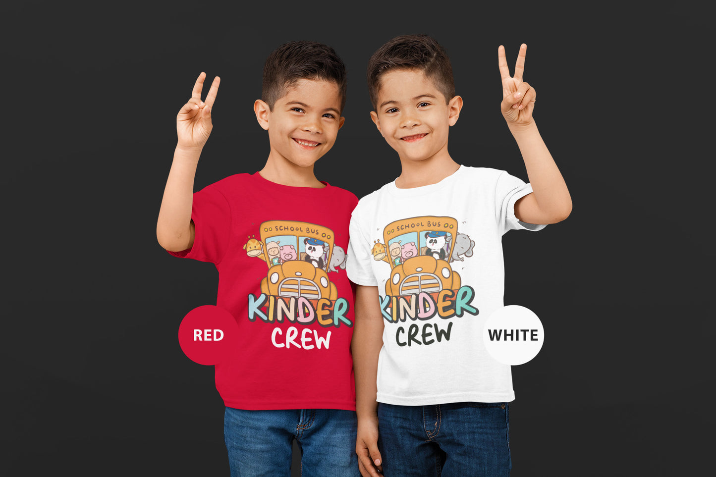 Bella Canvas T-Shirt for Toodlers - Unique "Kinder Crew" Print - Perfect Thoughtful Gift