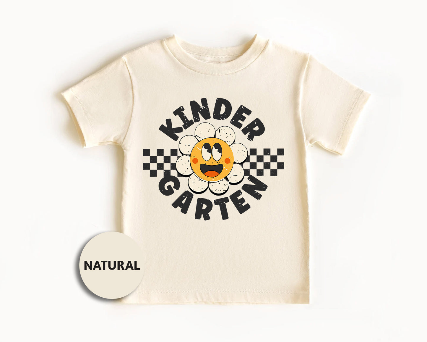 a white t - shirt with a yellow smiley face on it