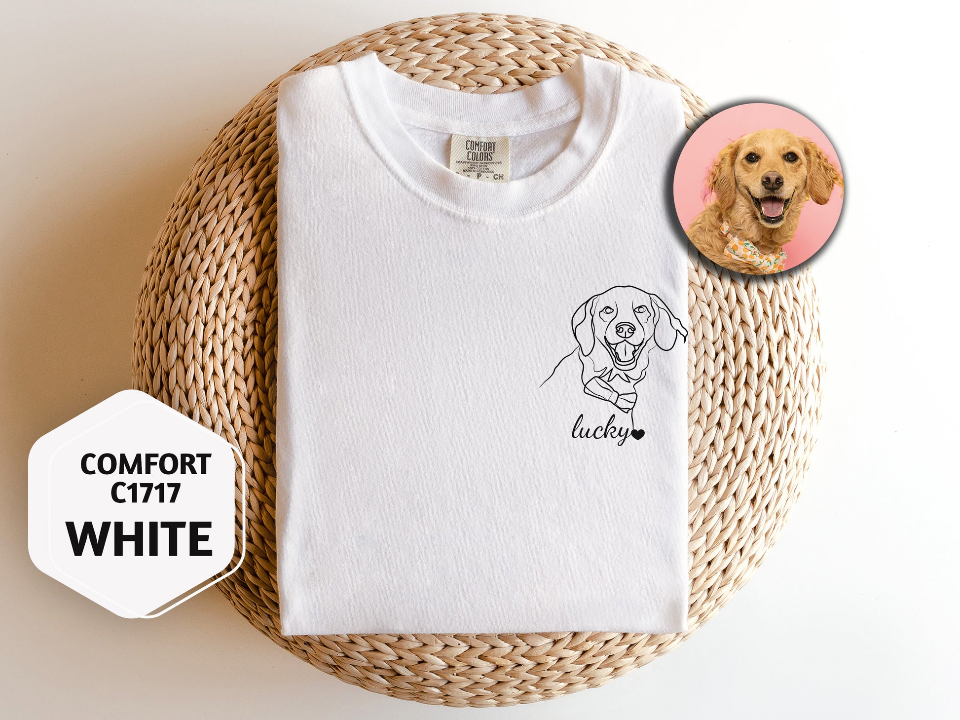 a t - shirt with a picture of a dog on it