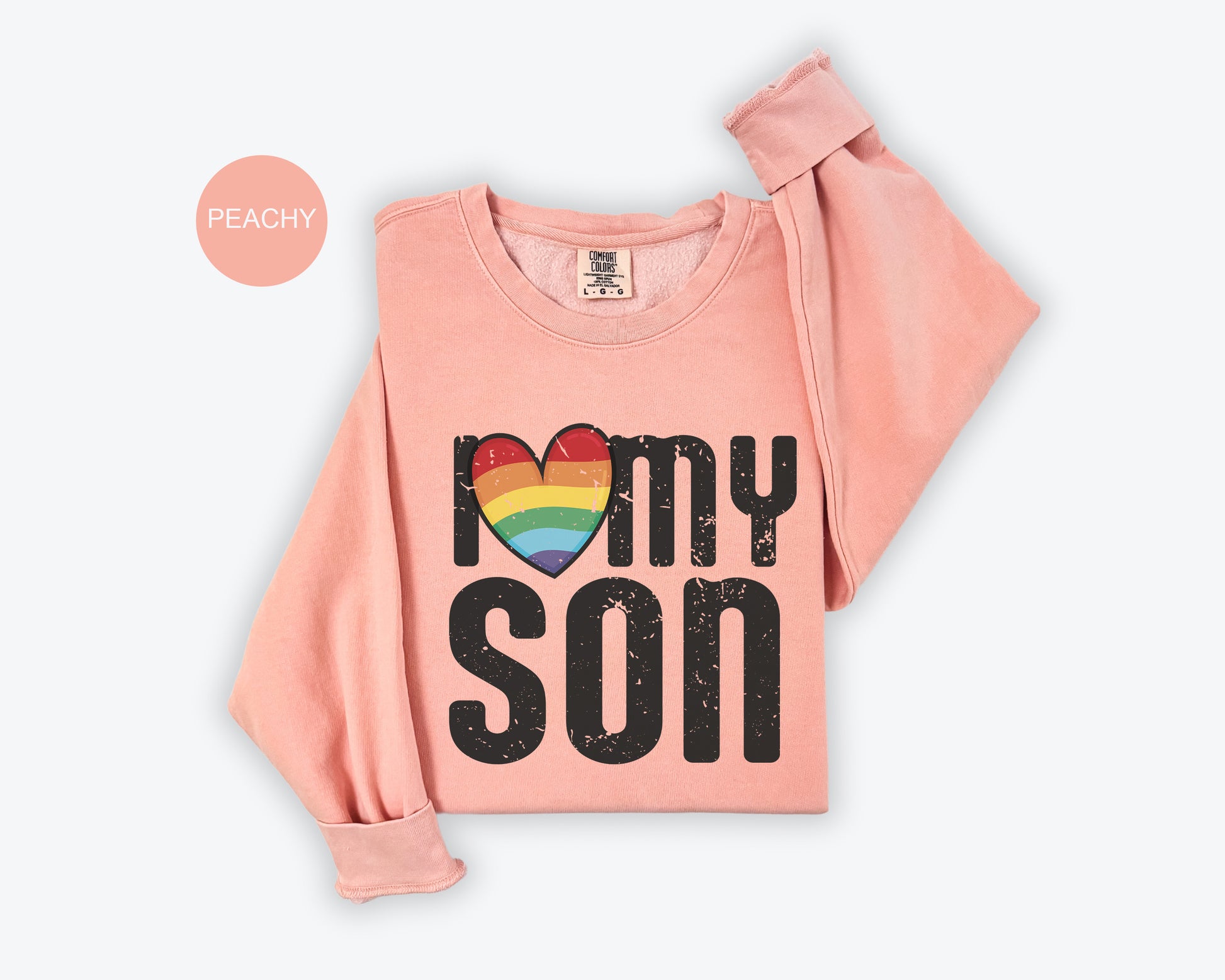a pink shirt with the words i love my son on it