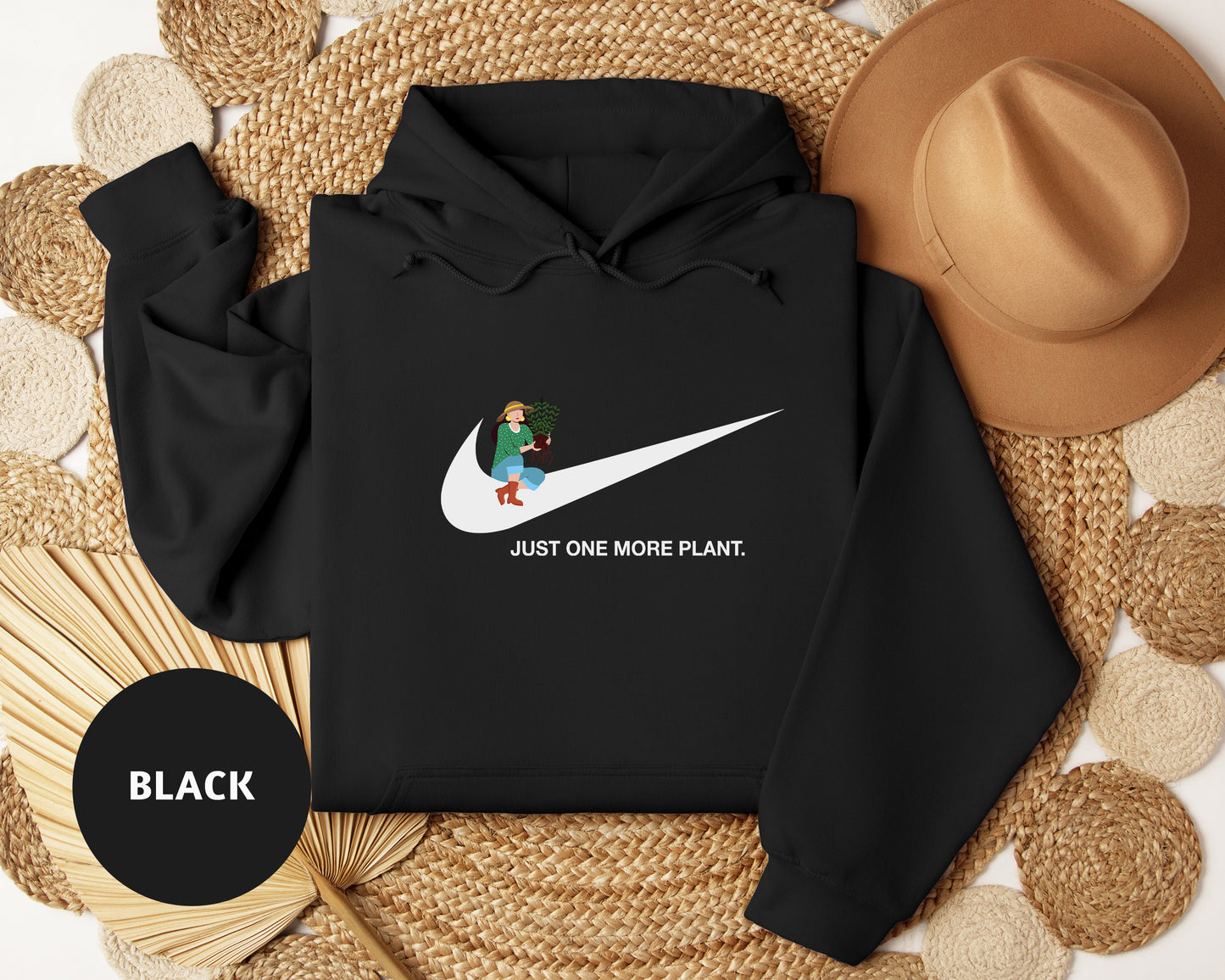 a black hoodie with a white nike logo on it