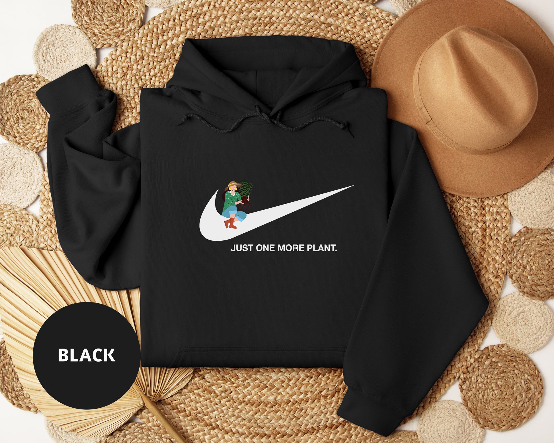 a black hoodie with a white nike logo on it