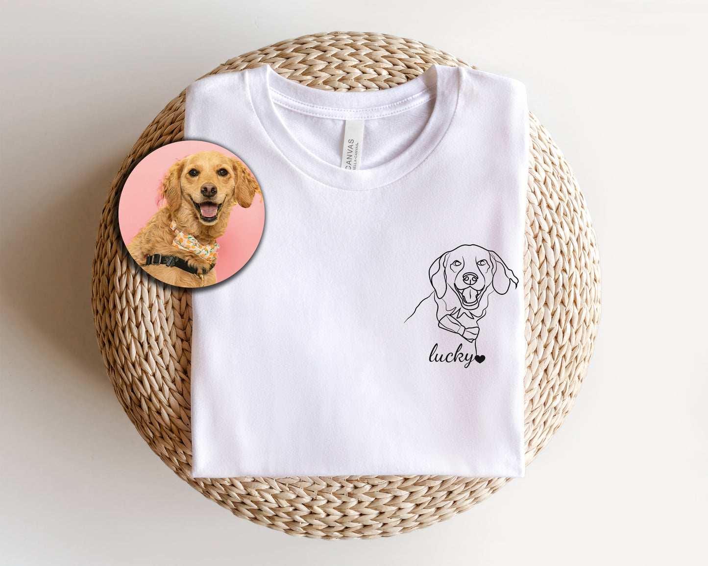 a t - shirt with a picture of a dog on it