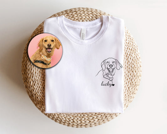 a t - shirt with a picture of a dog on it