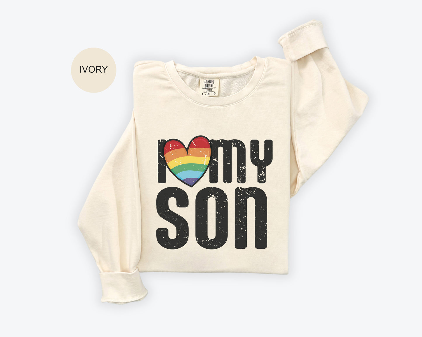 a white shirt with the words i love my son on it