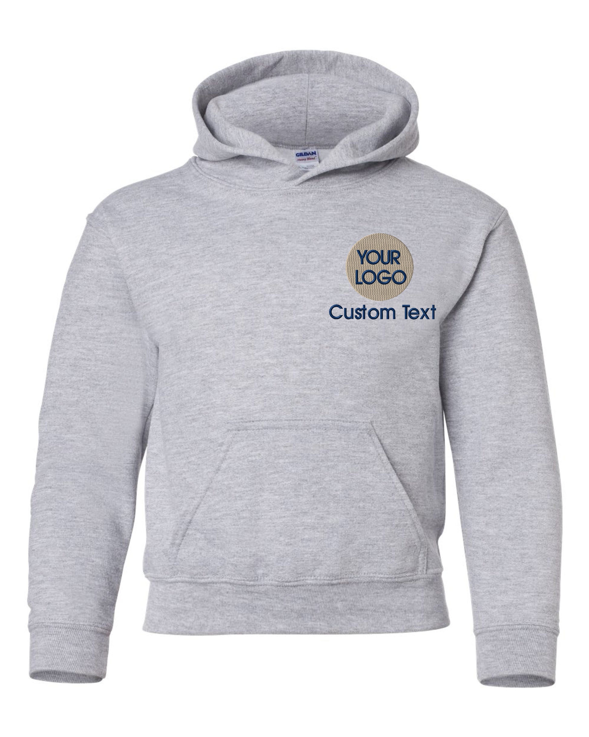 a grey hoodie with the words your logo on it