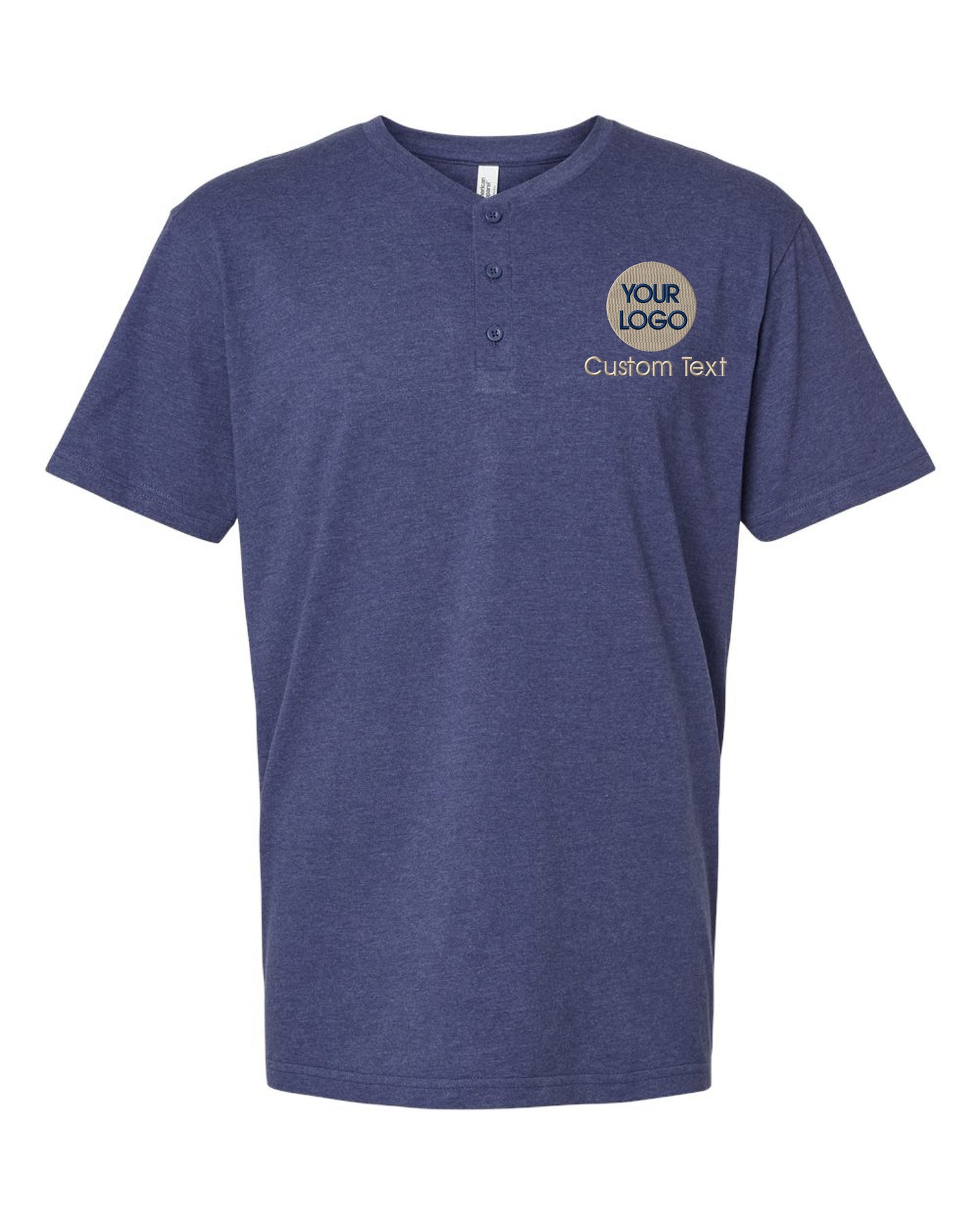 a blue t - shirt with the words your logo on it