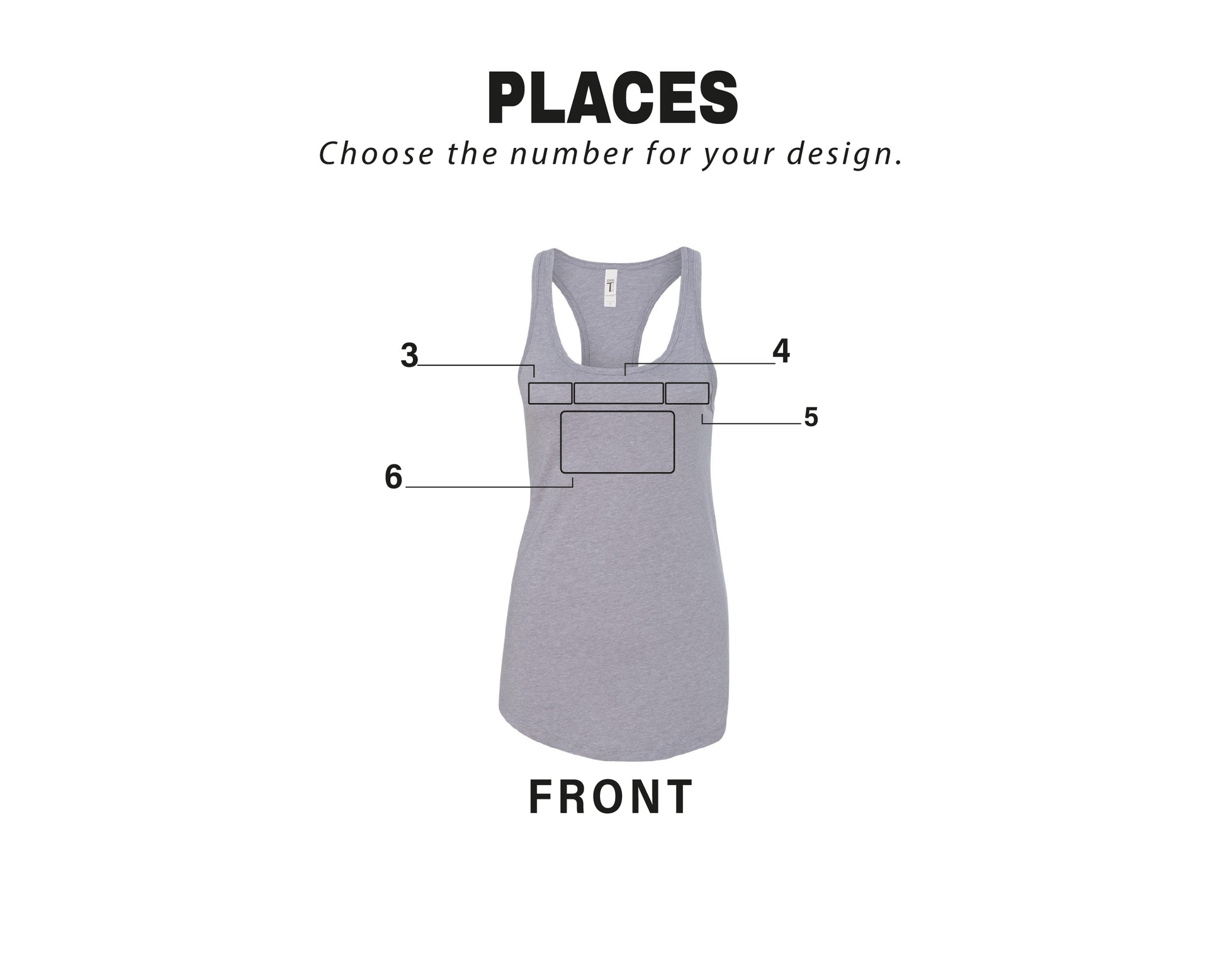 a women's tank top with measurements for it