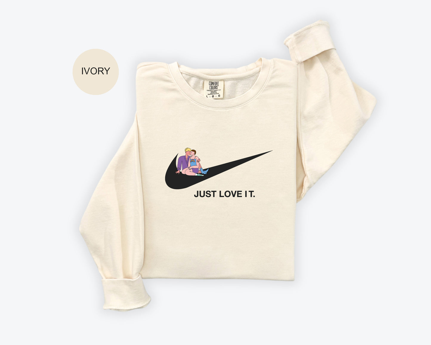 a white shirt with a black nike logo on it