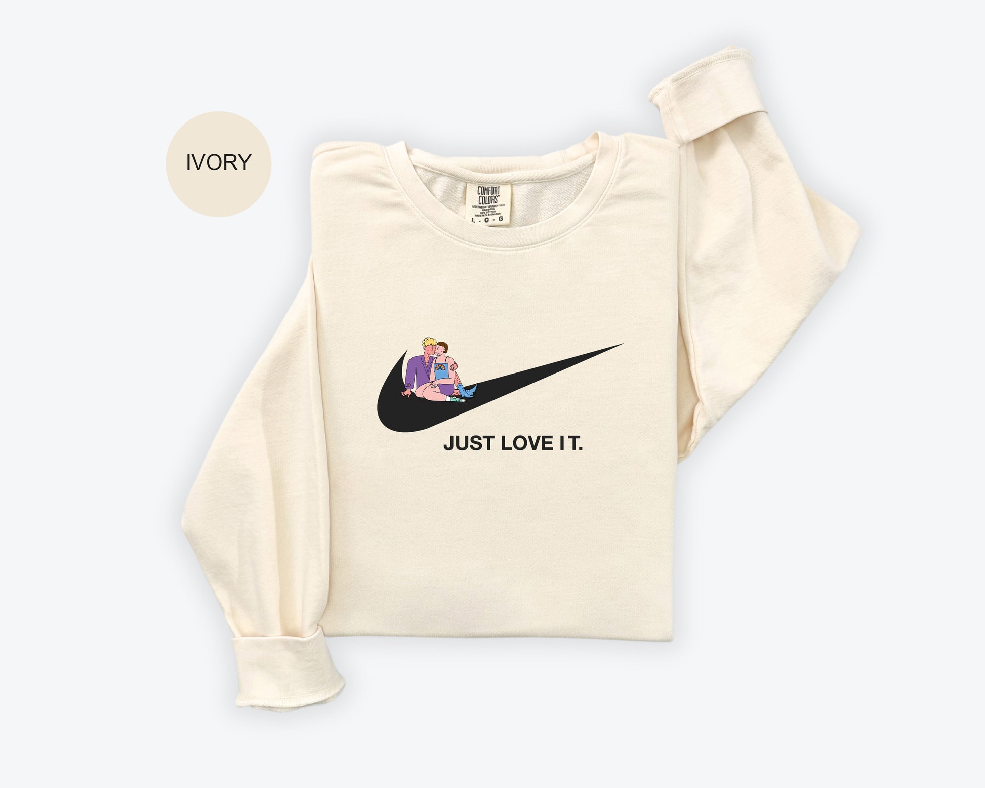 a white shirt with a black nike logo on it