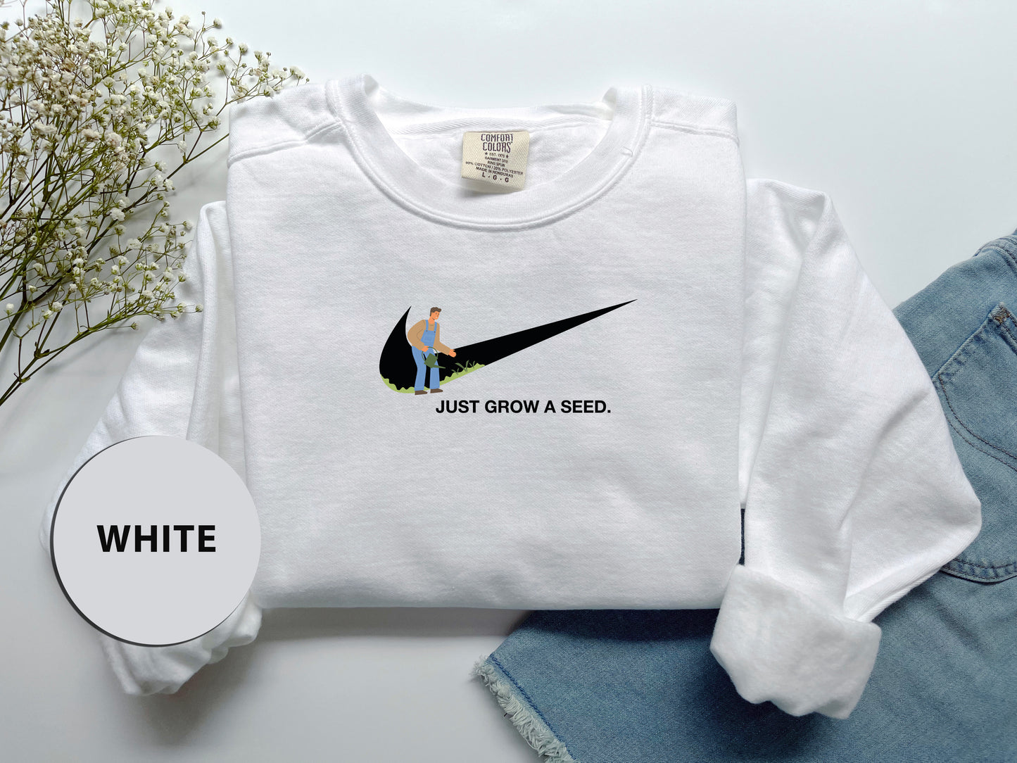 a white shirt with a picture of a man on it