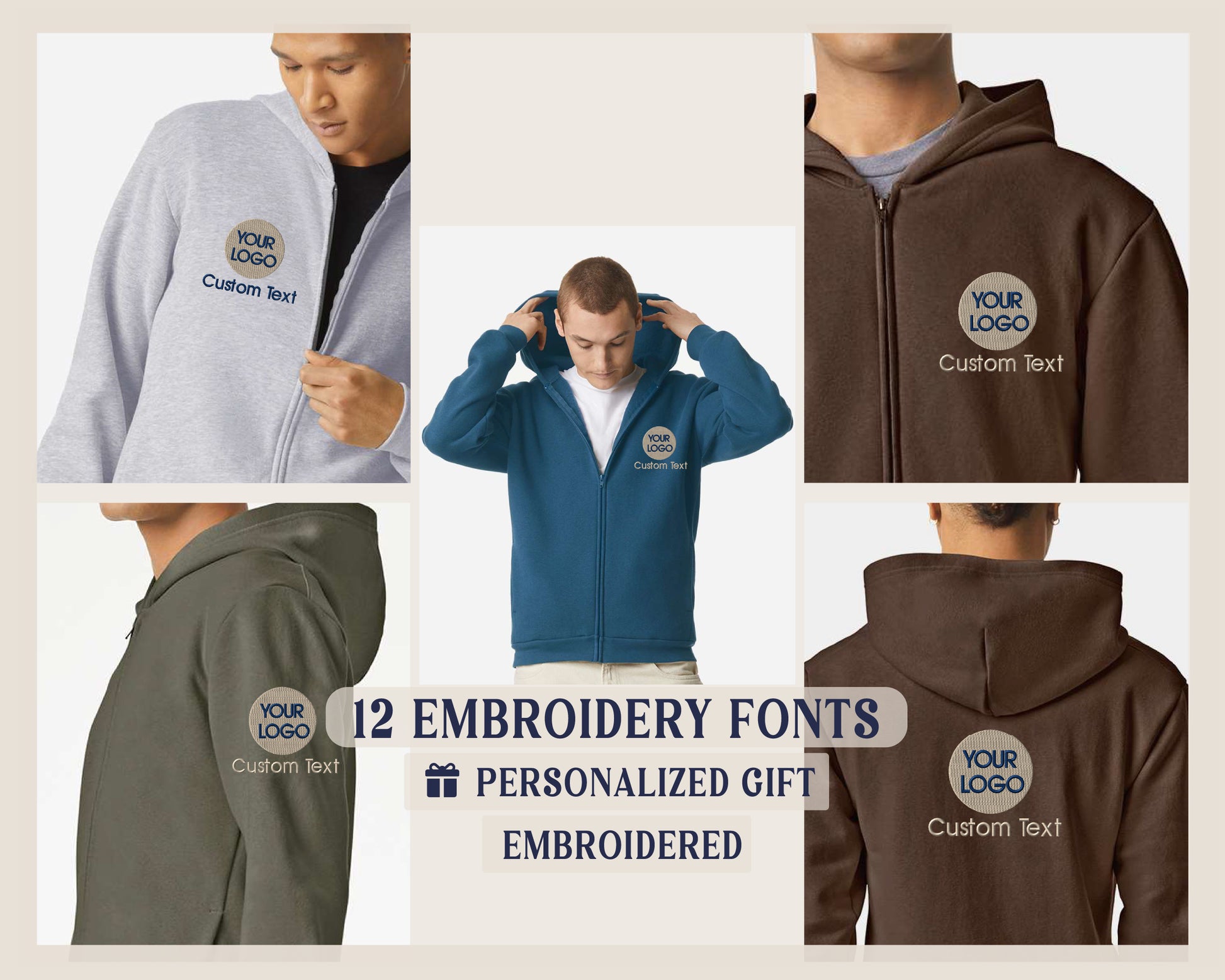 a collage of men's hoodies and sweatshirts