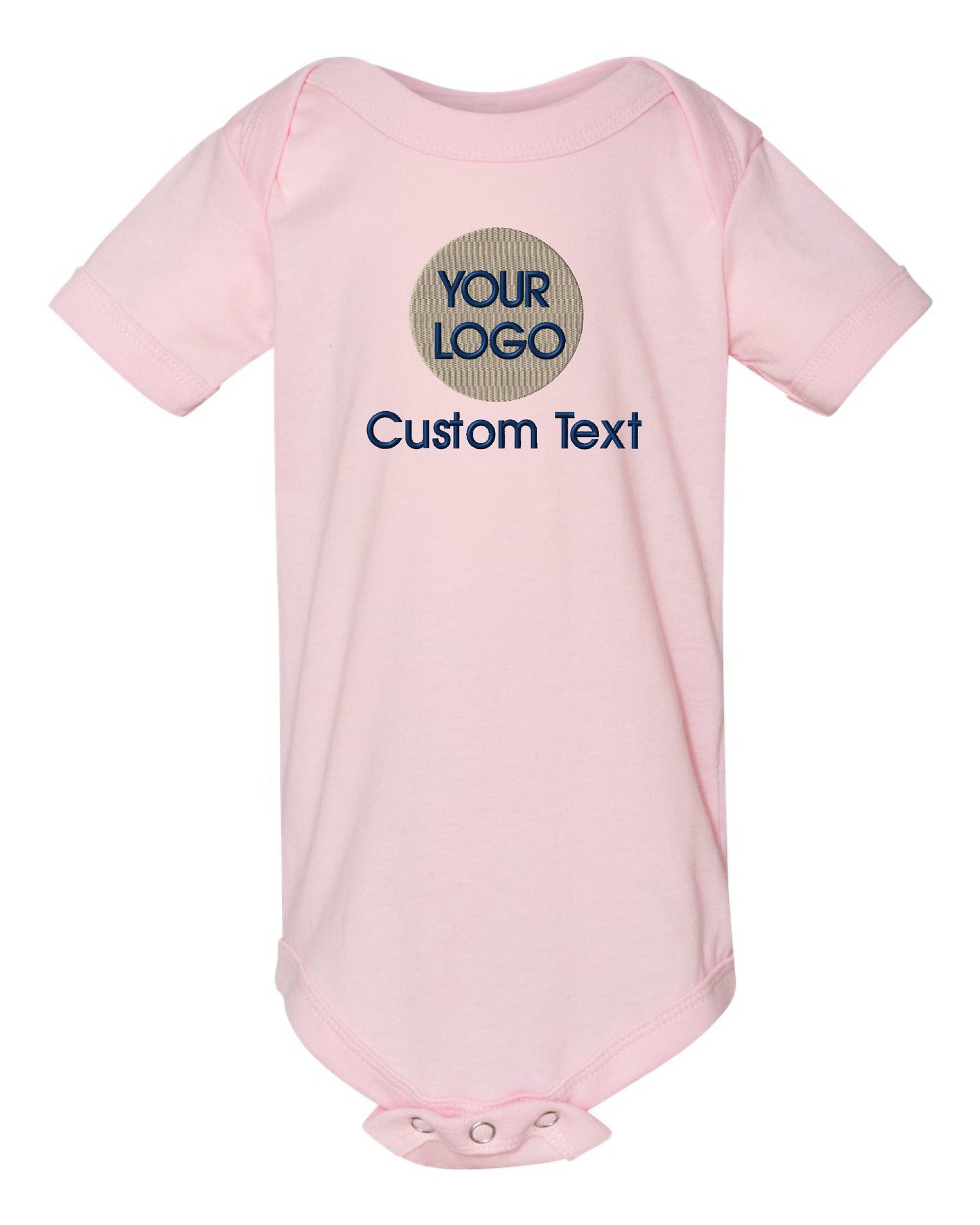 a baby bodysuit with the words your logo on it