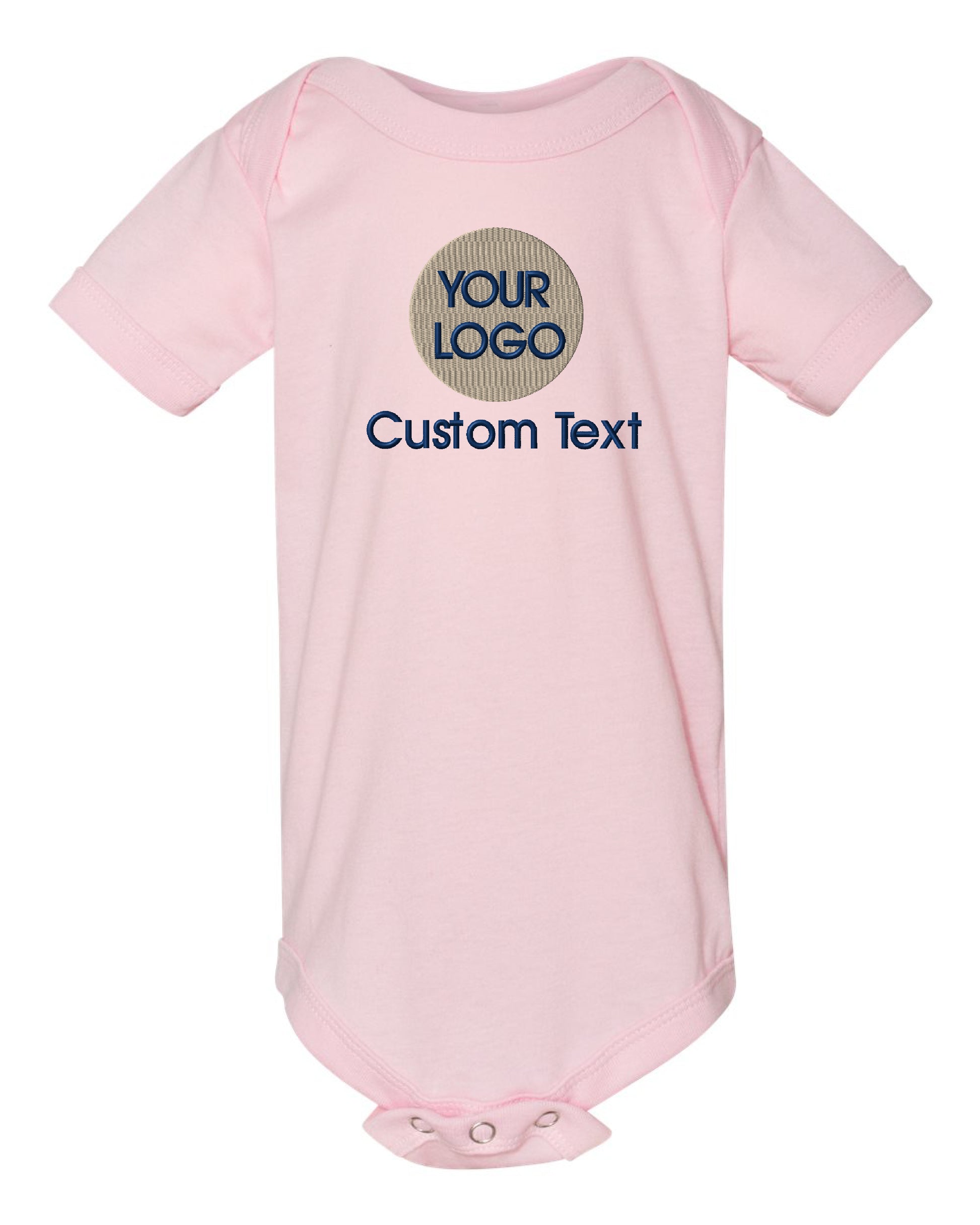 a baby bodysuit with the words your logo on it