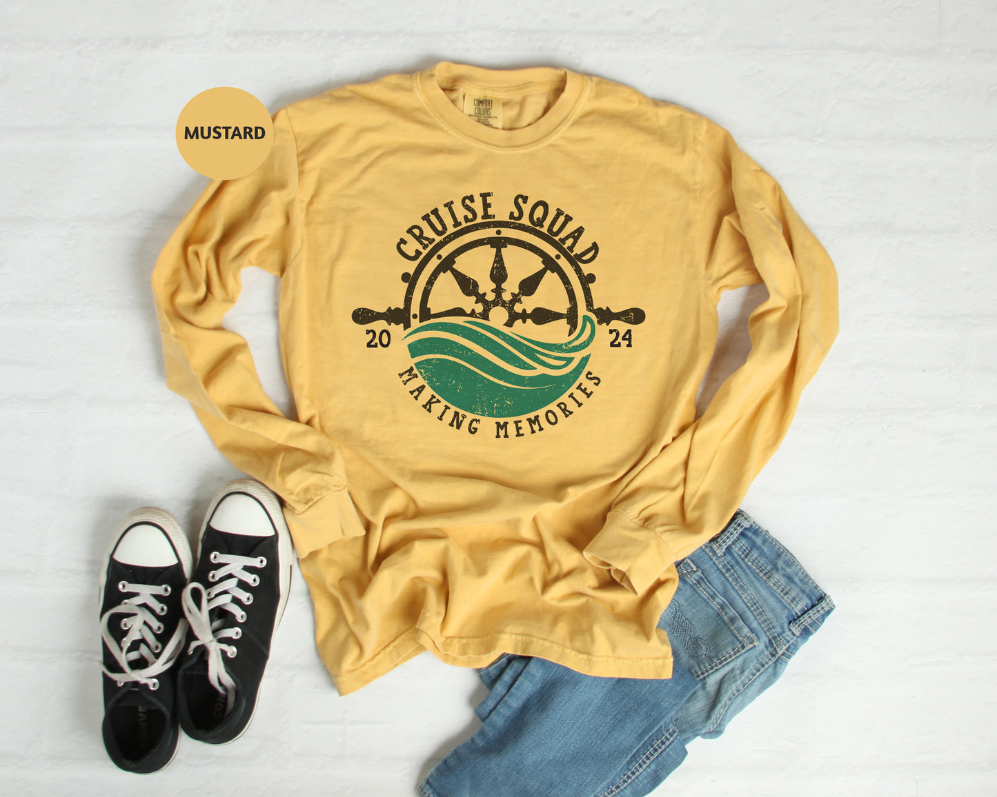 a pair of black sneakers and a yellow shirt