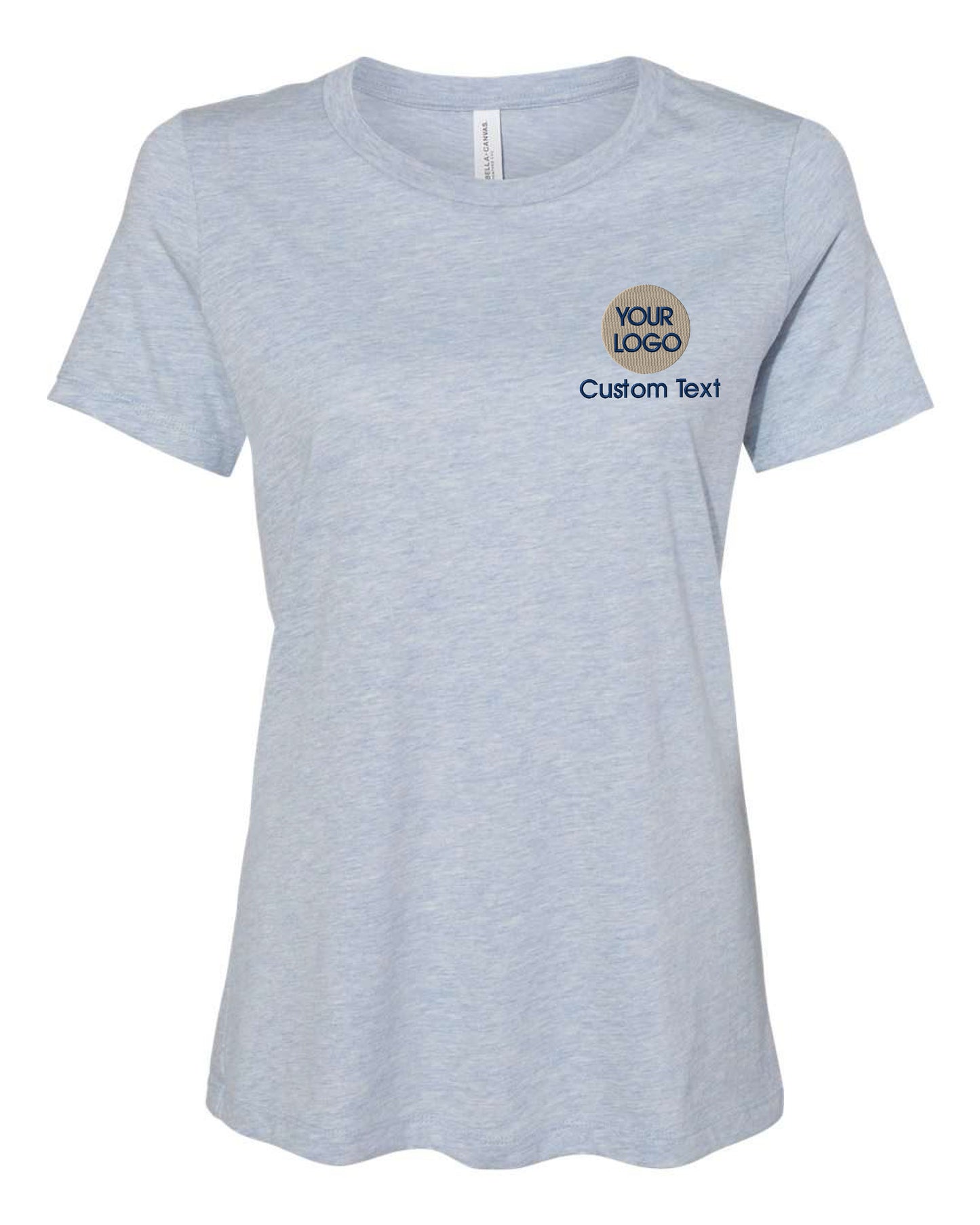 a women's t - shirt with the words custom text on it