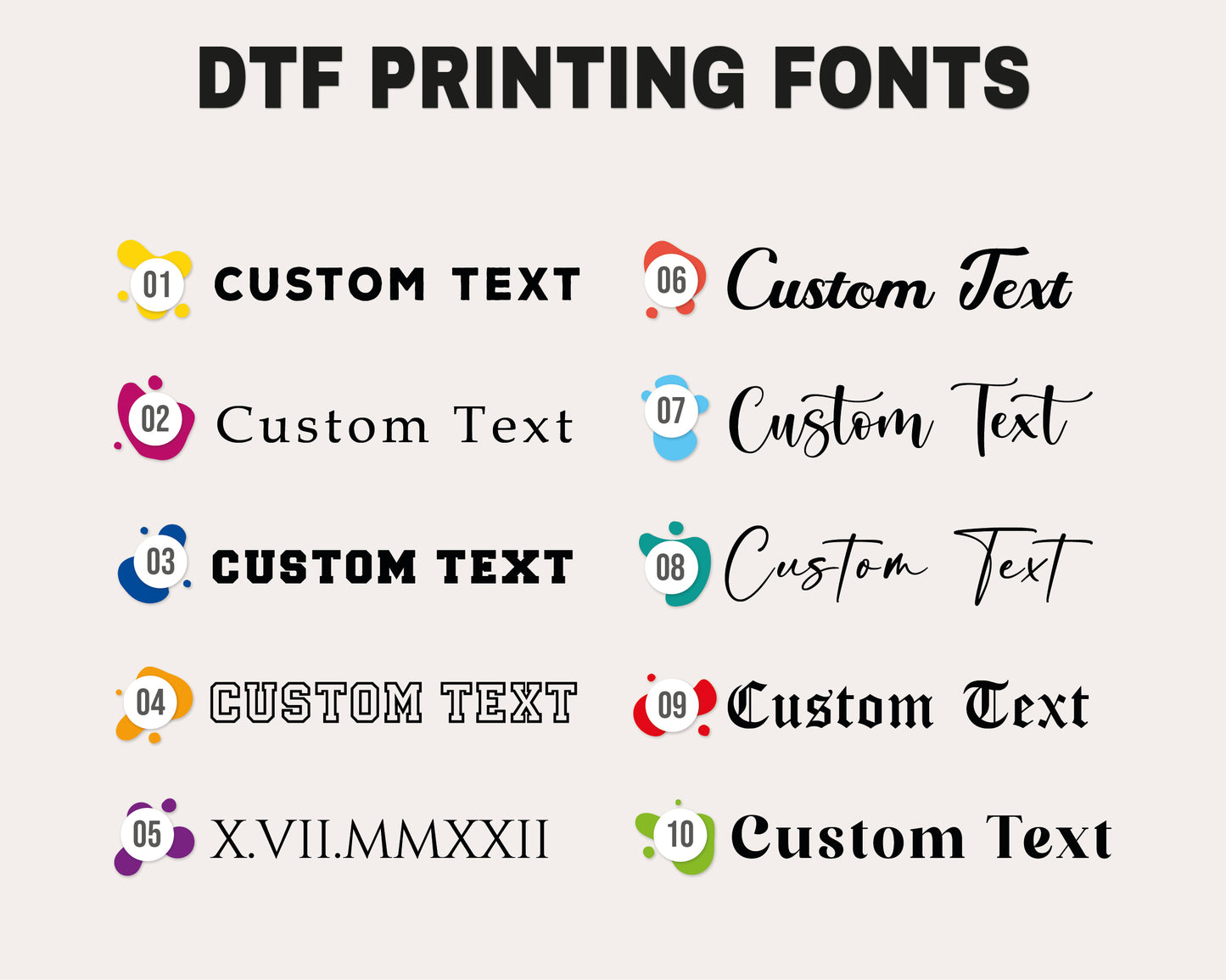 a bunch of different types of font and numbers