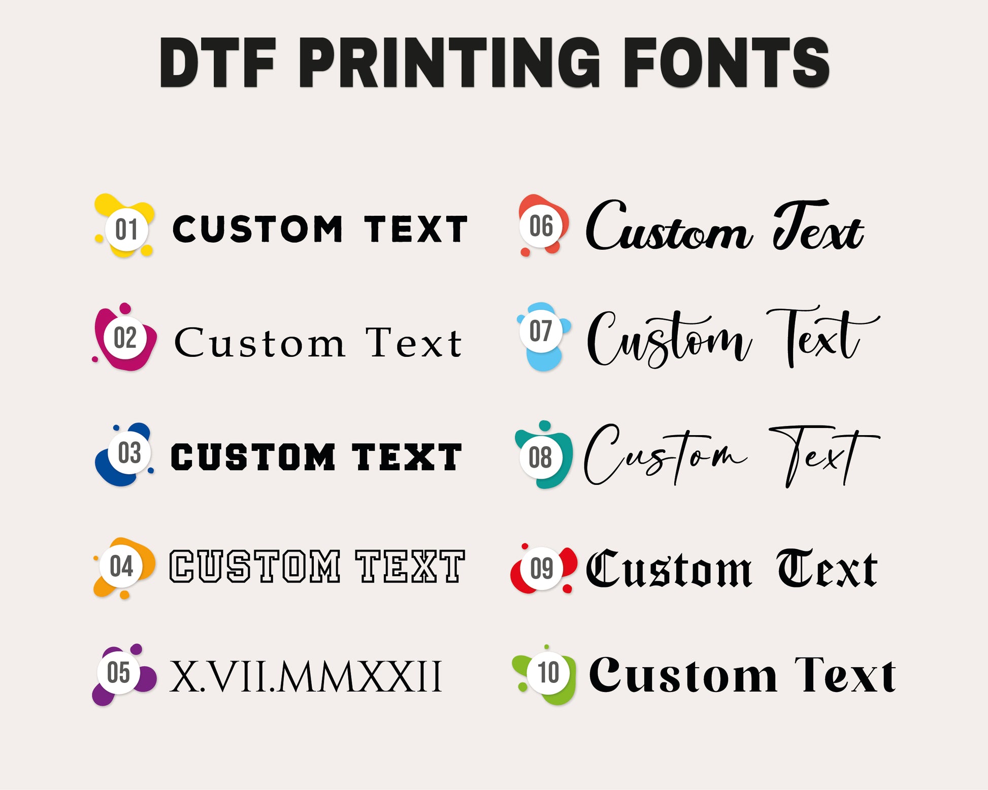 a bunch of different types of font and numbers