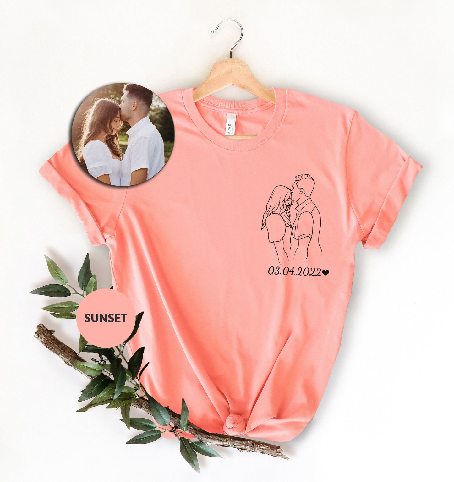 a t - shirt with a picture of a couple on it