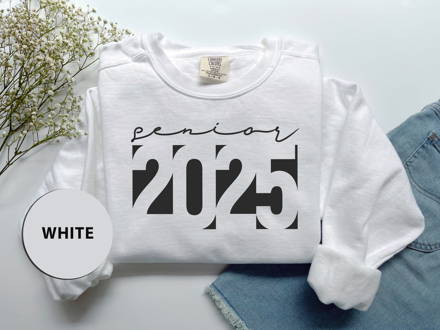 a white shirt with a black print on it