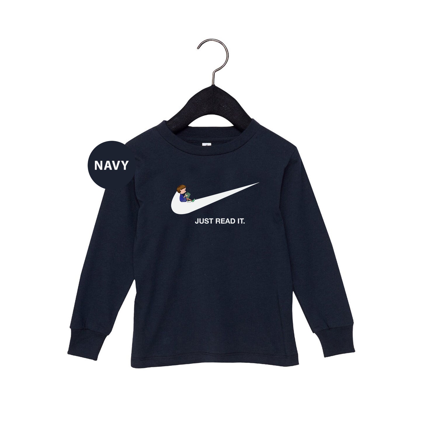 a navy shirt that says navy just heard it