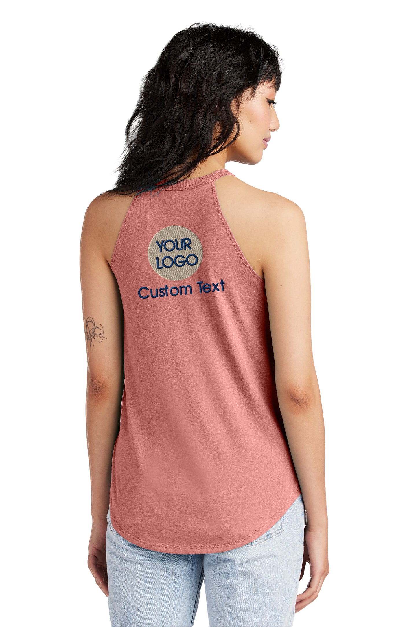 District Rocker Tank For Woman - Custom Logo Embroidery - Perfect for Business, Work Teams, and School Groups