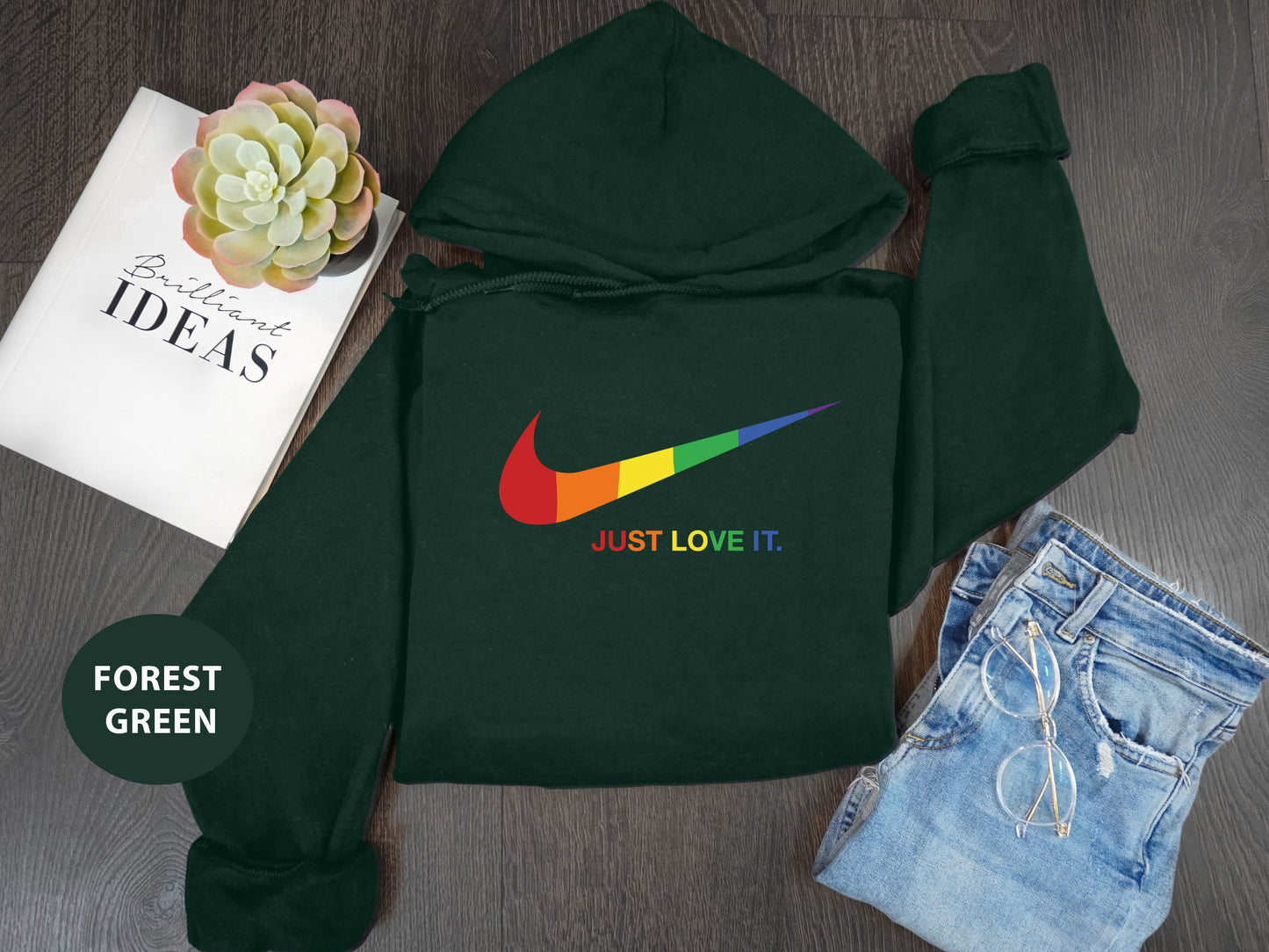 a green hoodie with the nike logo on it