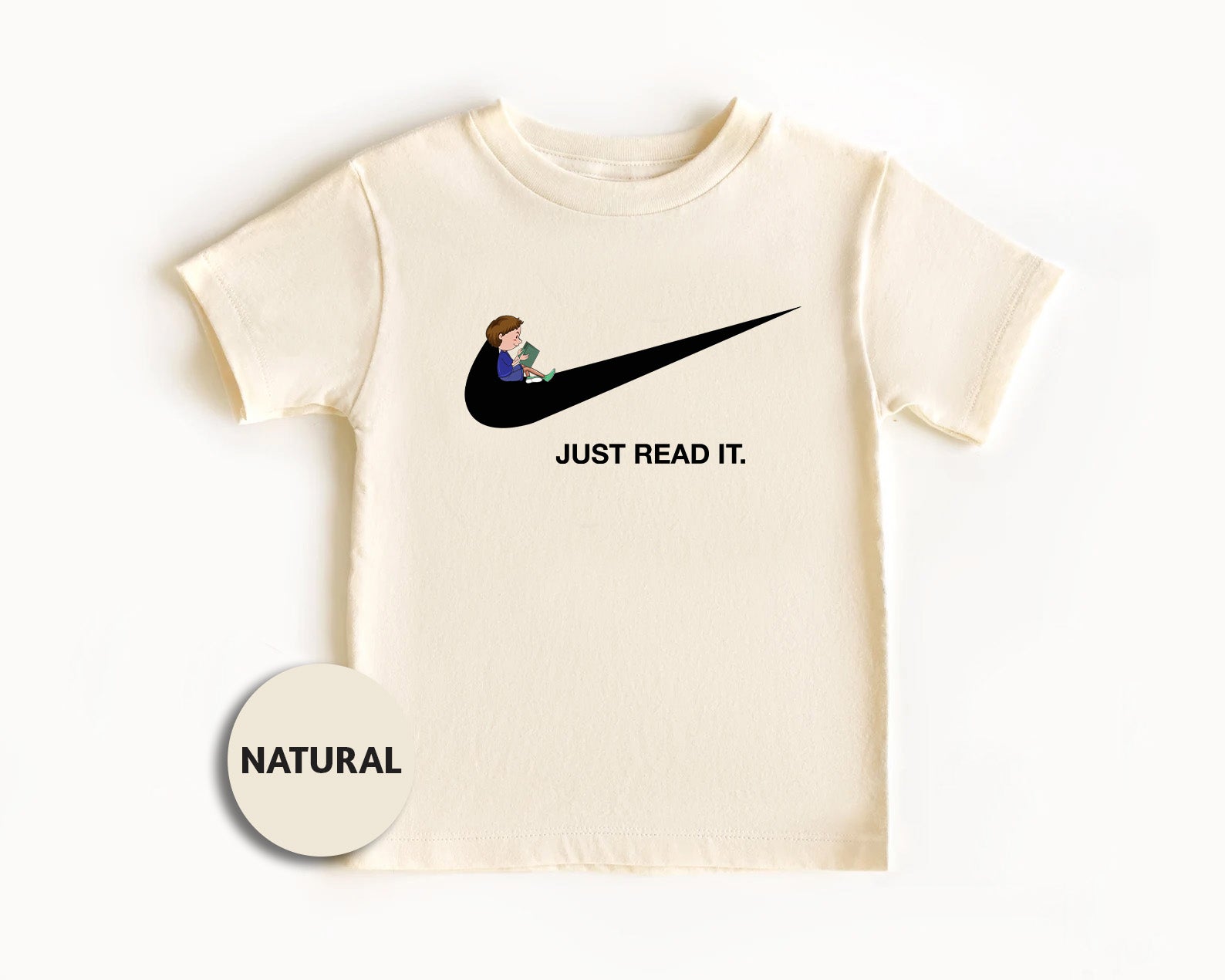 a white t - shirt with a black nike logo