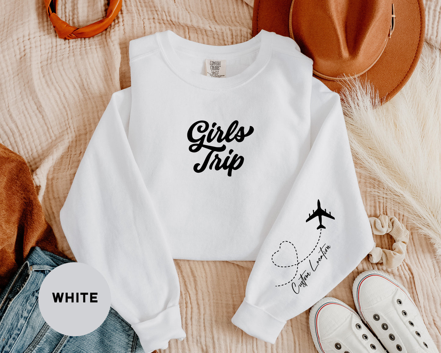 a white shirt with the words girls trip written on it