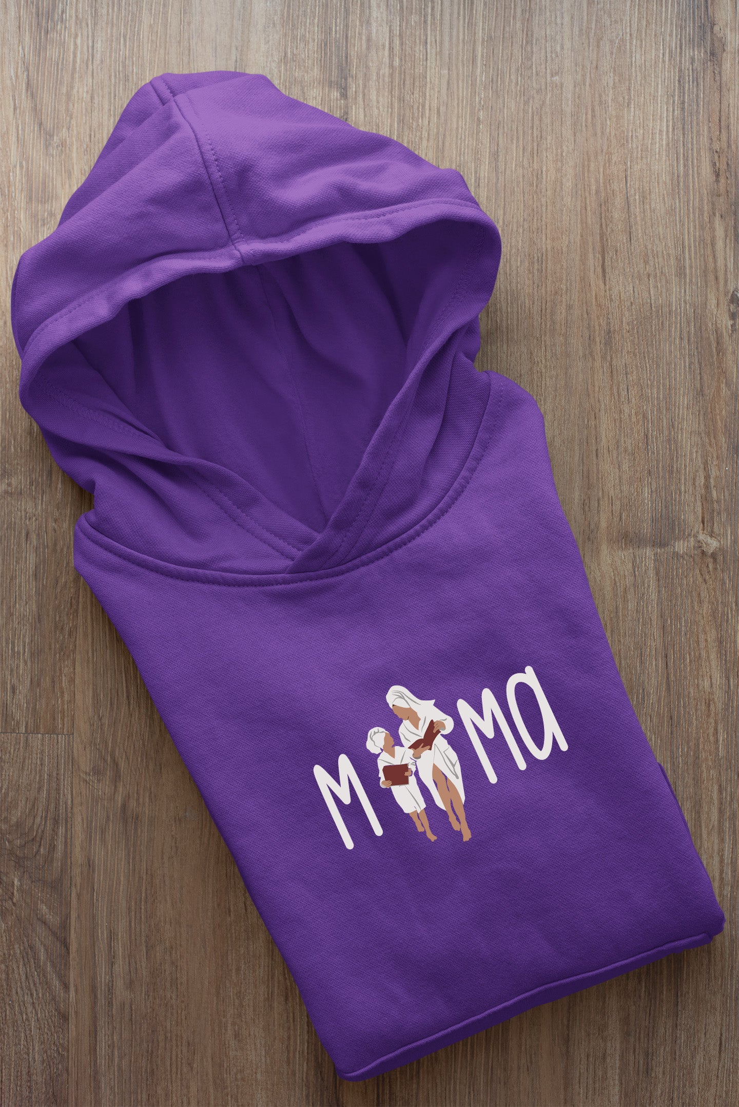 a purple hoodie with a picture of a woman on it