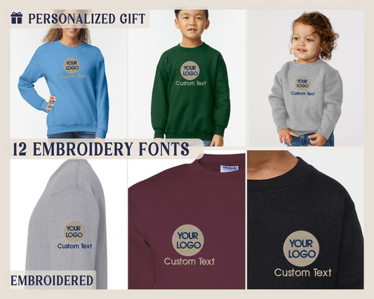 a group of children's personalized sweatshirts