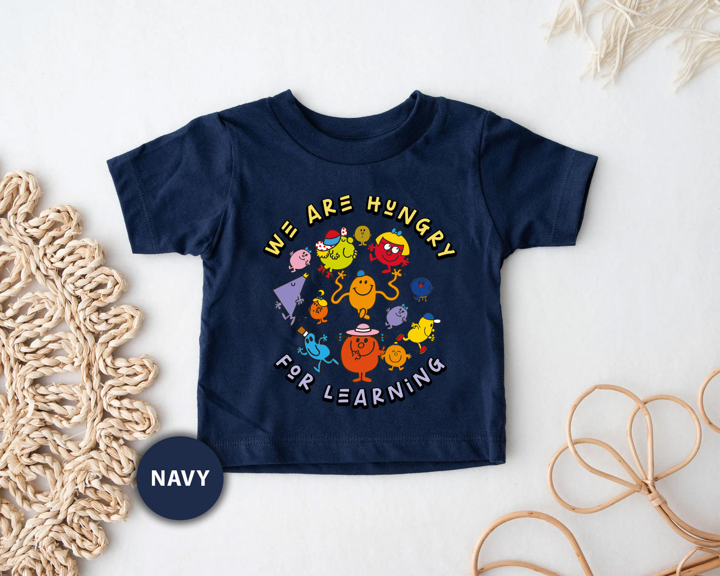 a t - shirt with the words we are hungry for learning on it