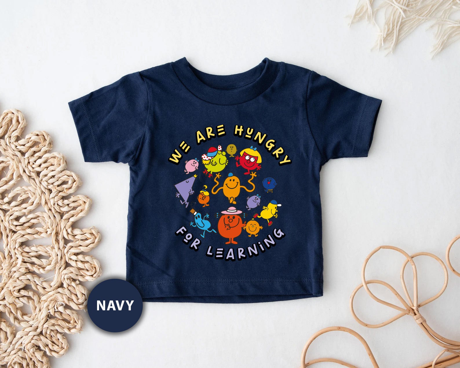 a t - shirt with the words we are hungry for learning on it