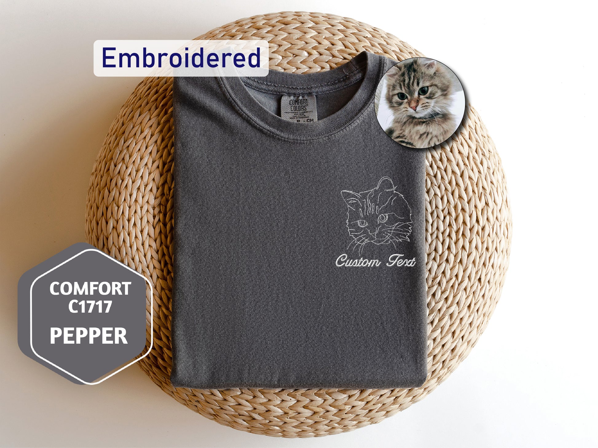 a t - shirt with a picture of a cat on it