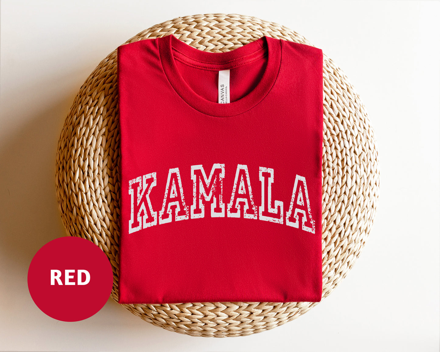 a red shirt with the word kalamala printed on it