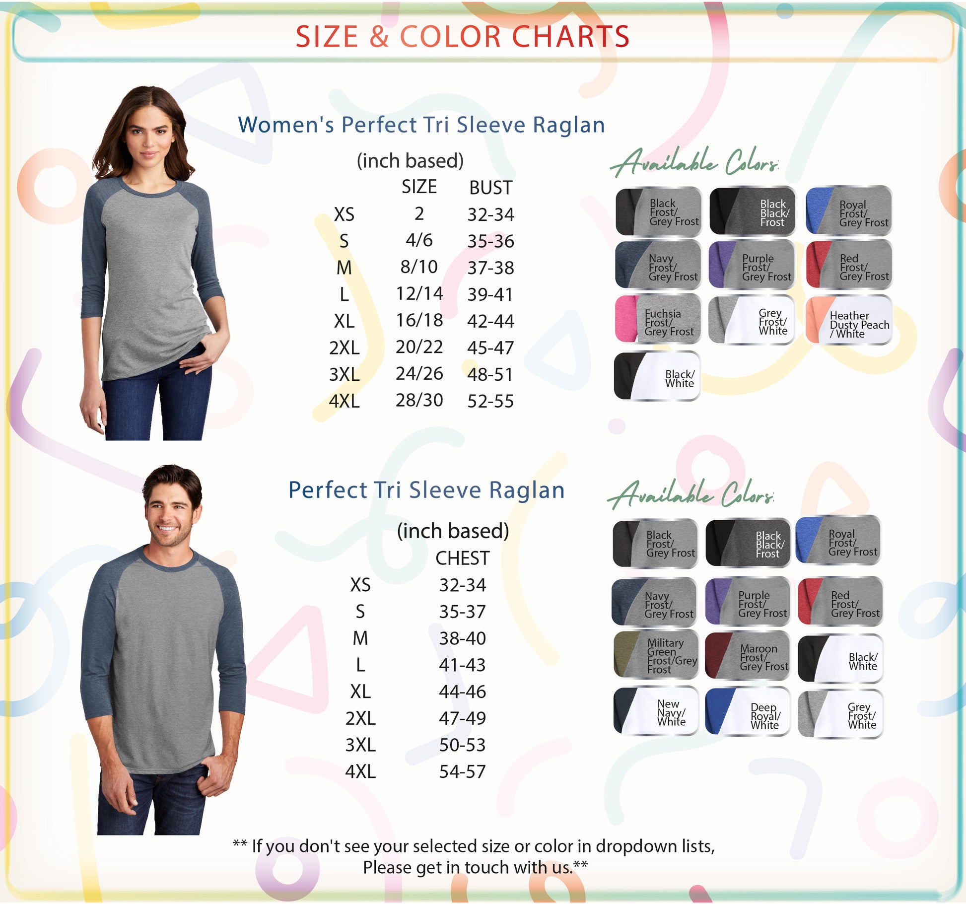 a women's perfect tri - sleeve raglan in various colors