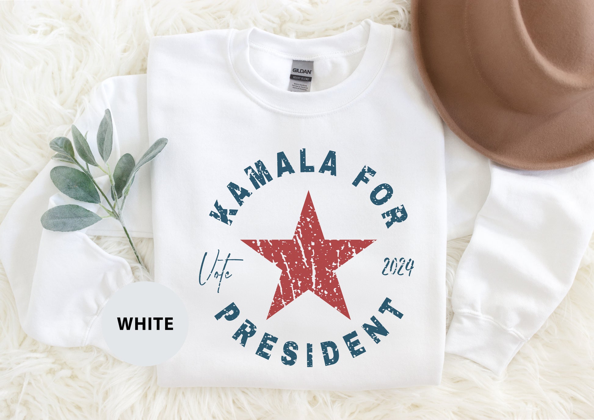 a white shirt with a red star on it