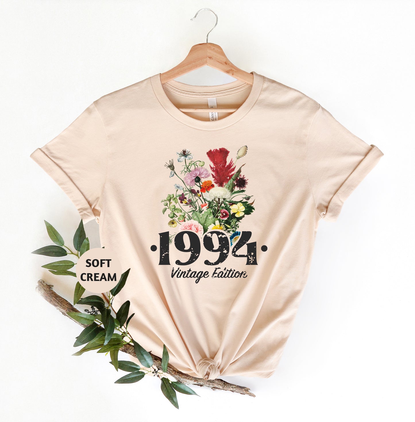 a t - shirt that says 1994 with flowers on it
