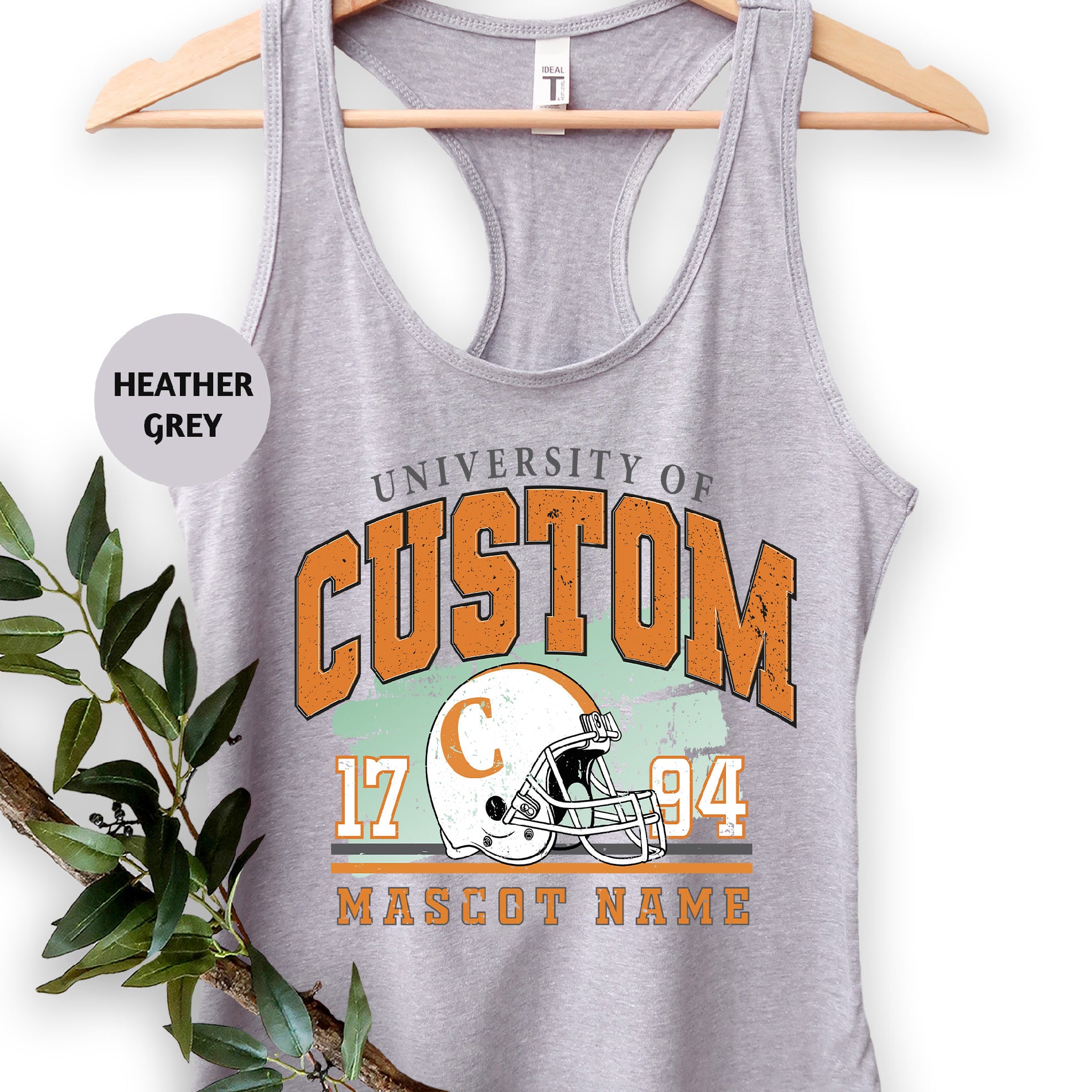 a tank top with a football helmet on it