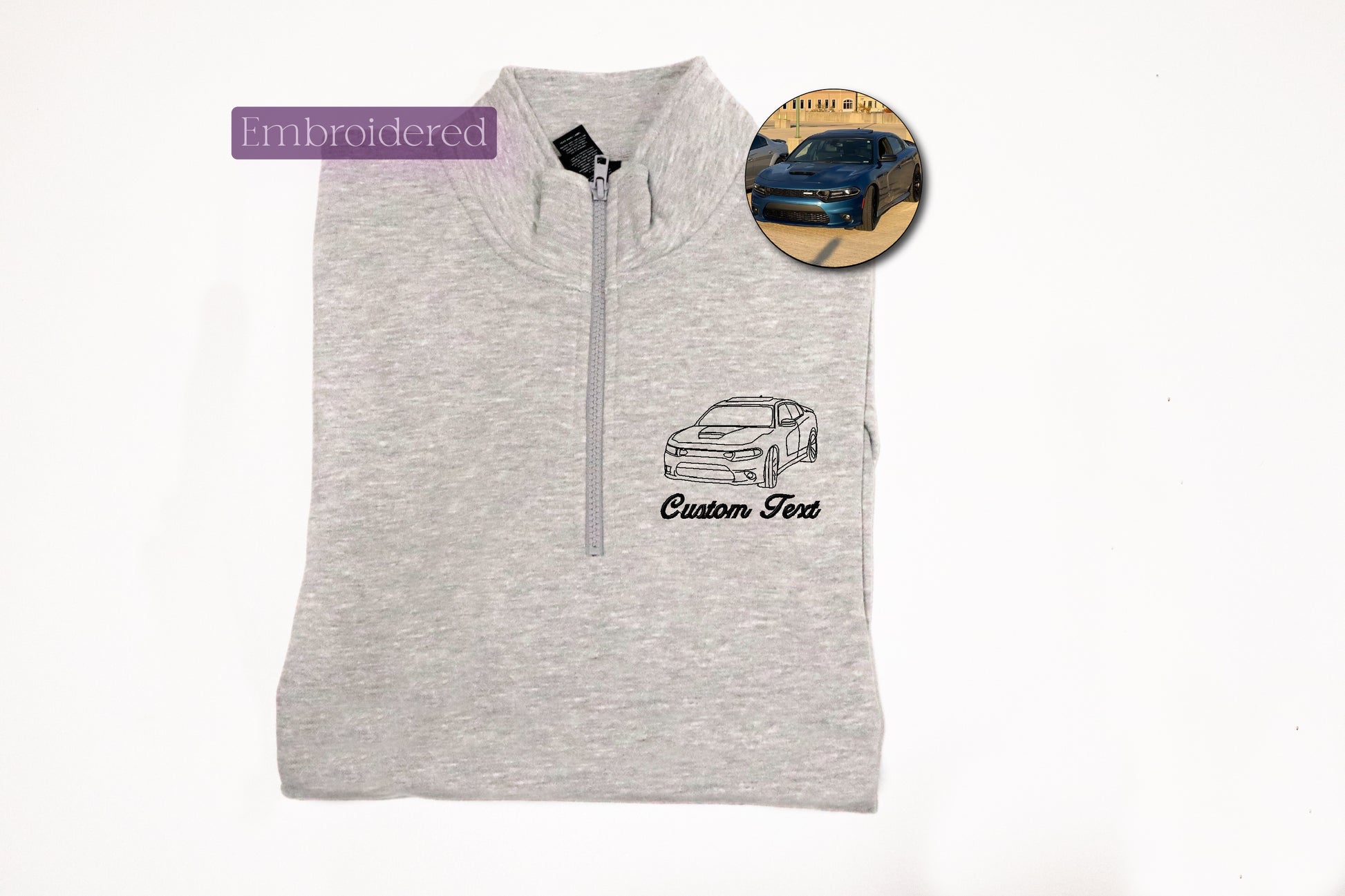 a vest with a picture of a car on it