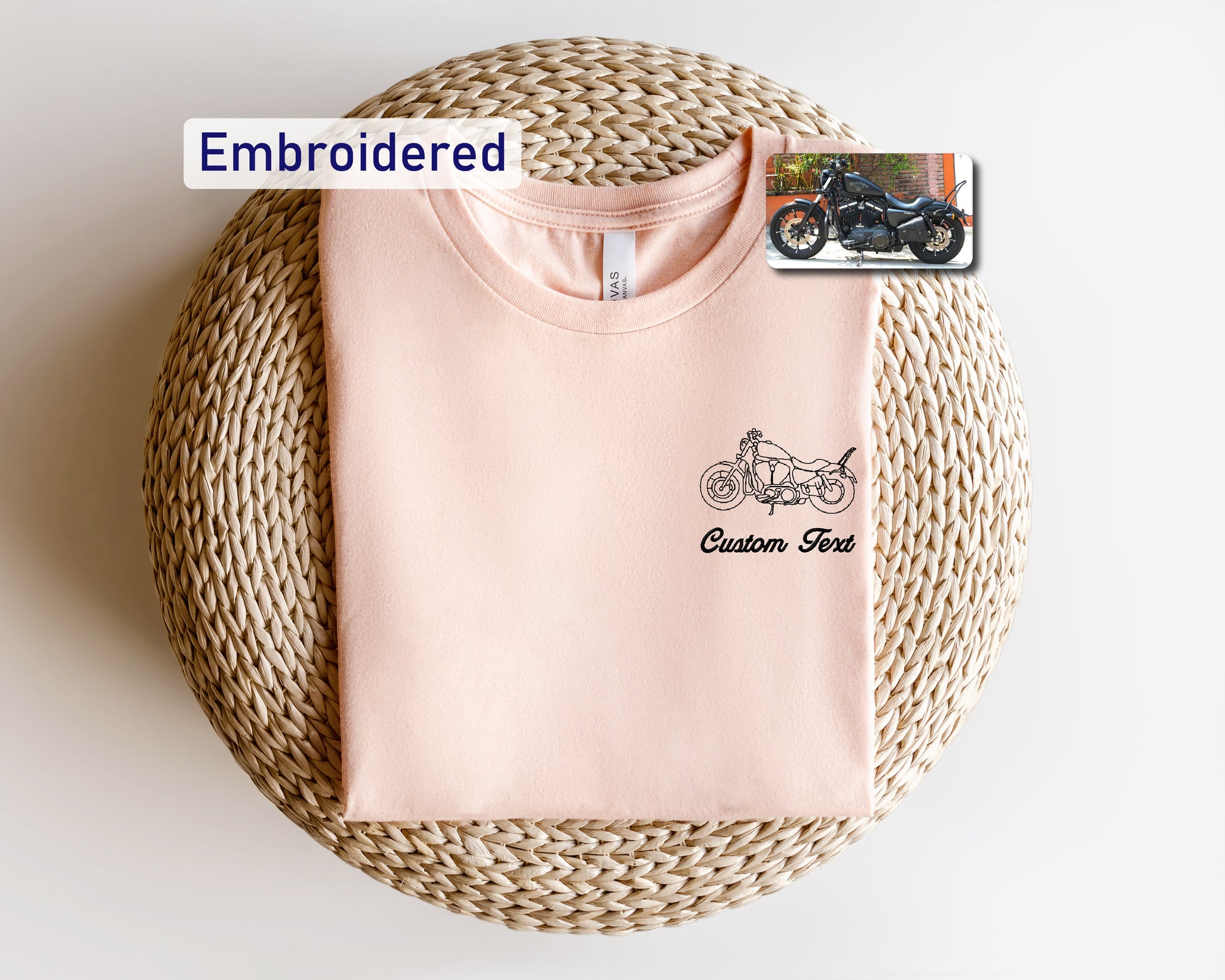 a pink shirt sitting on top of a wicker basket