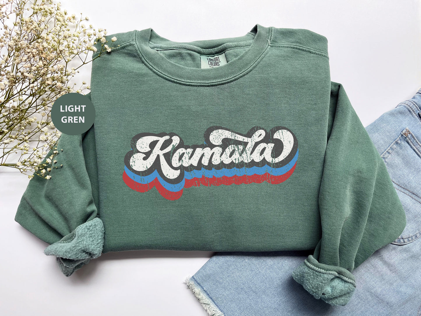 Unisex Sweatshirt Featuring "Kamala" Print - Warm Up Your Support for Kamala Harris 2024