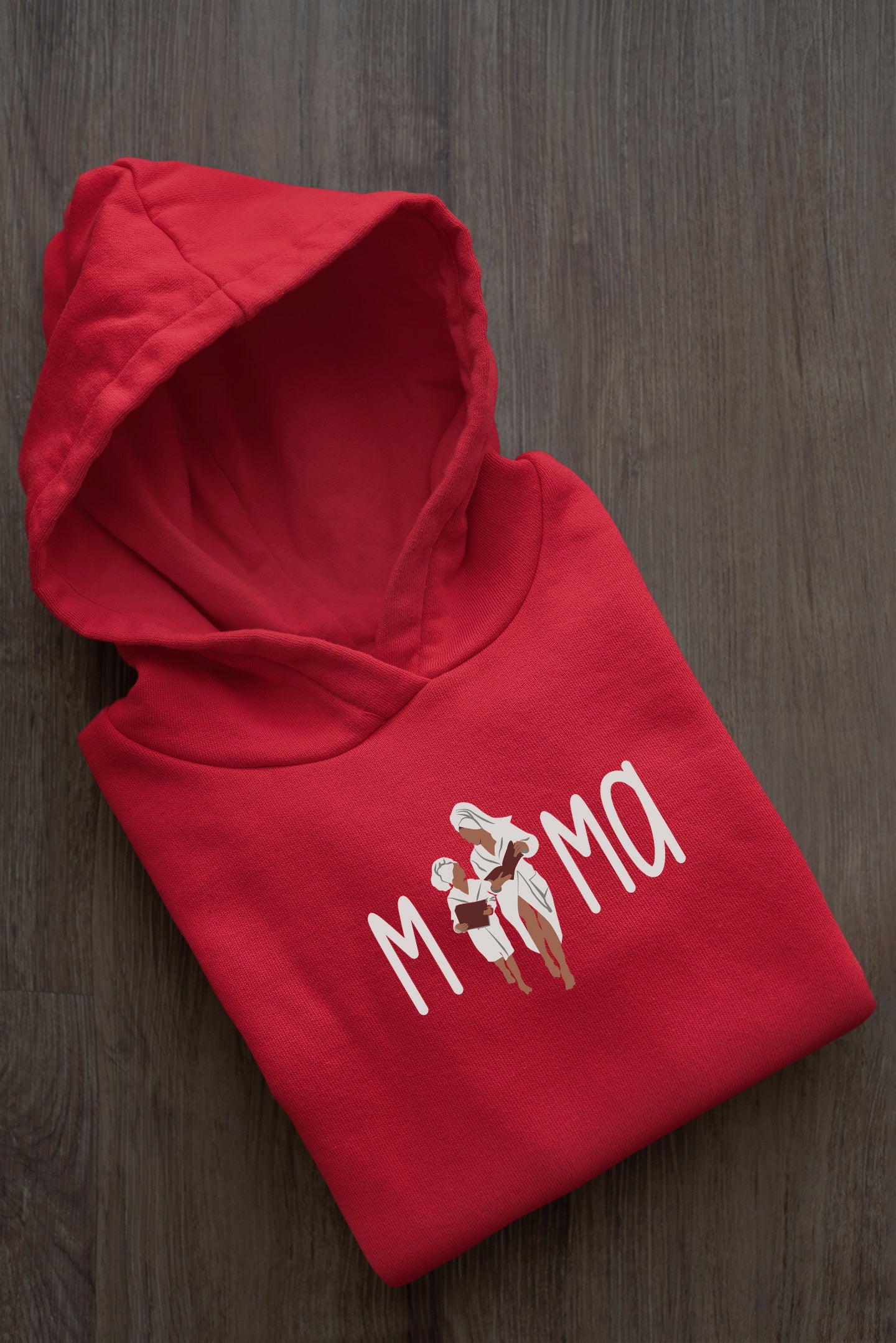 a red hoodie with a cow on it