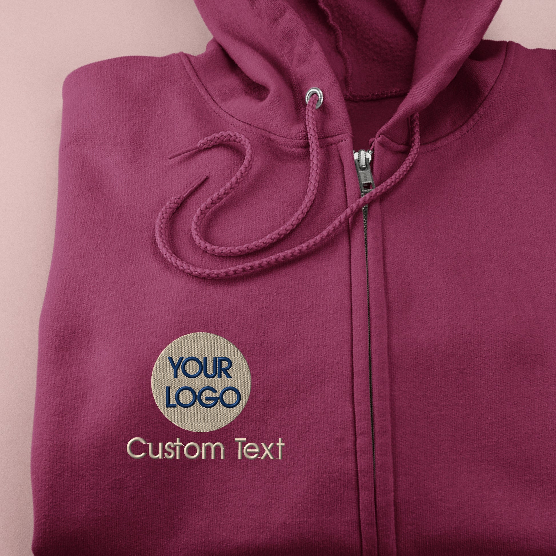 a maroon hoodie with a custom text on it
