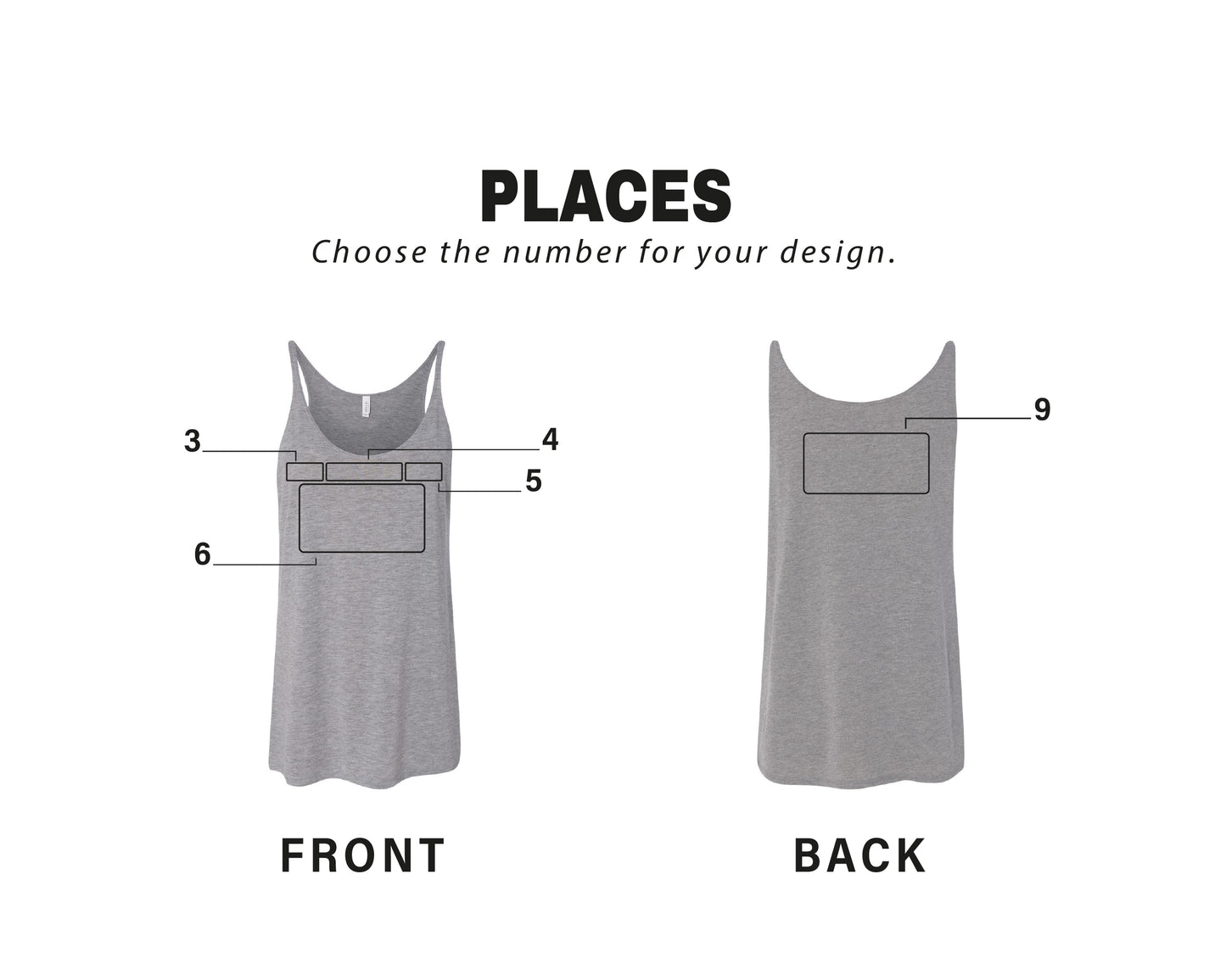 a women's tank top with measurements for it