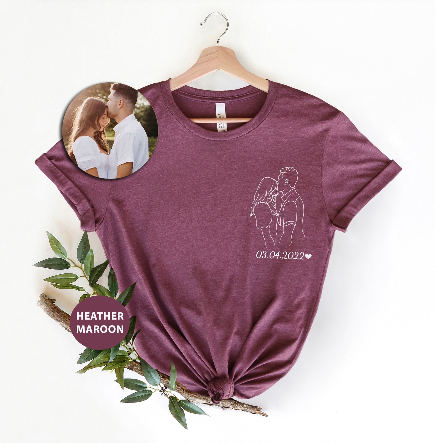 a t - shirt with a picture of a couple on it