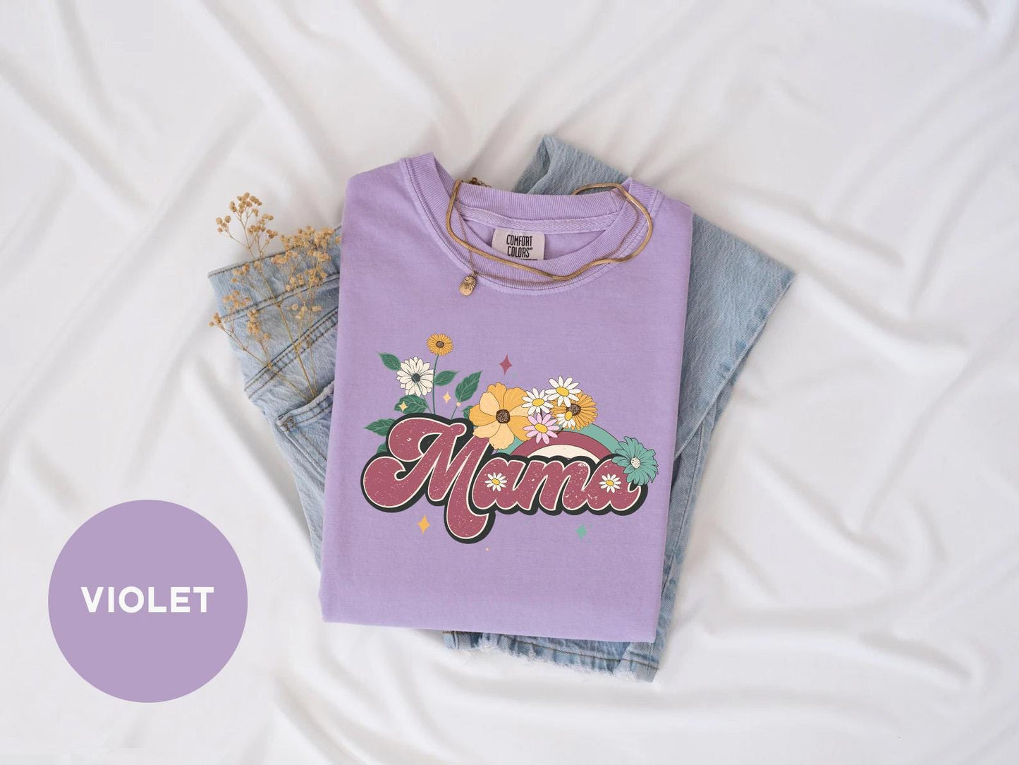 a t - shirt with the word mama printed on it
