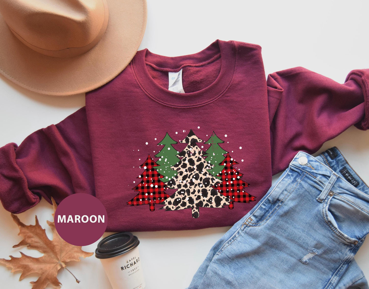 a red shirt with a leopard print on it