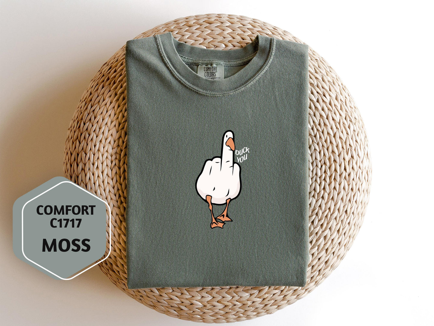 a t - shirt with a picture of a goose on it