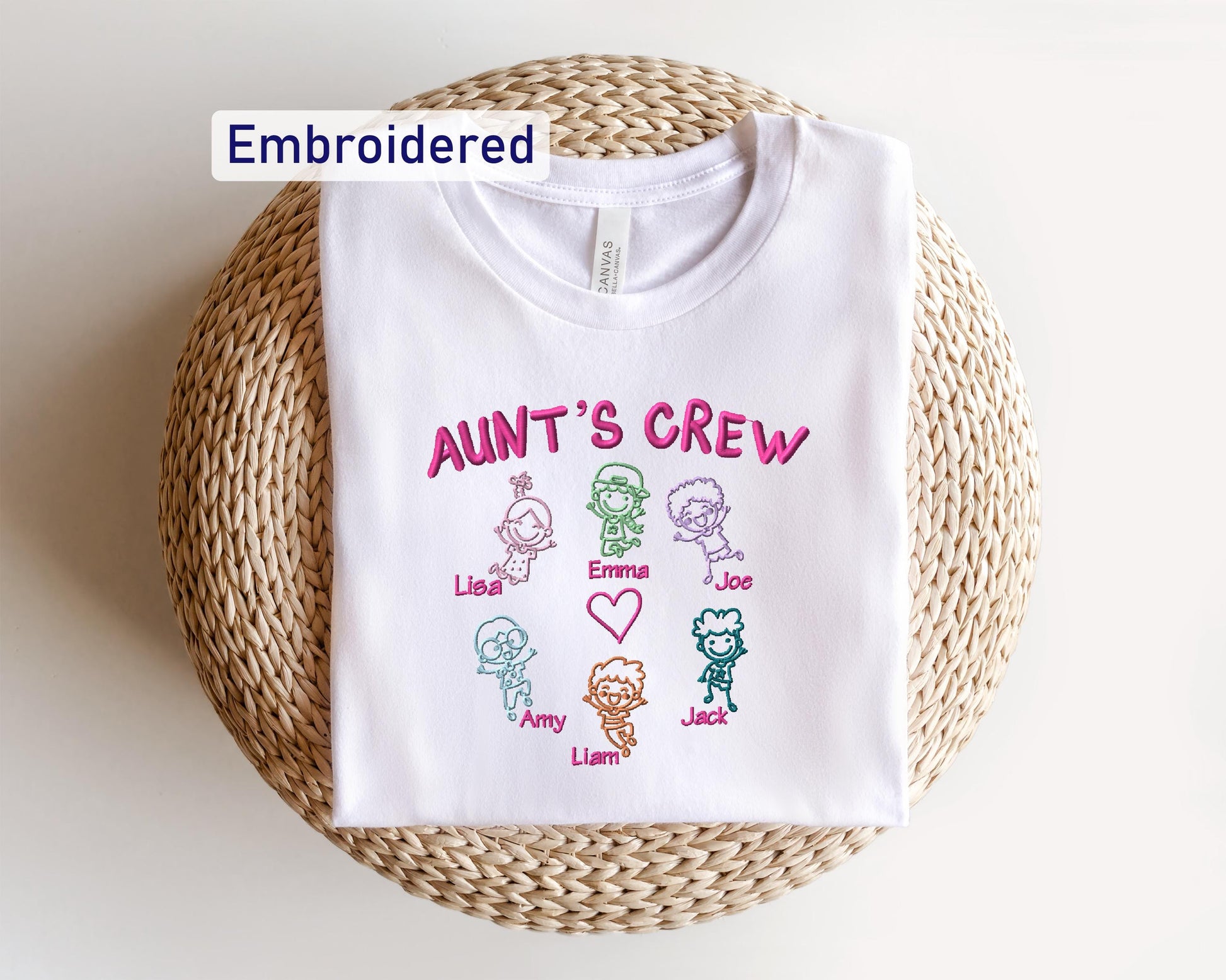 a white t - shirt with the words, ann's crew printed on it